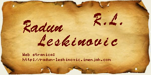 Radun Leškinović vizit kartica